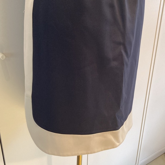 Ann Taylor colorblock navy cream belted dress S - Picture 4 of 15